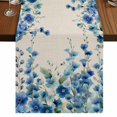 thumbnail image 1 of Table Runners 90 Inches Long Dress Scarves, Spring Blue Floral Farmhouse Coffee/Dining/Kitchen Table Runner for Living Room, Farmhouse Weeping Floral Leaves Burlap 13x90 Inch, 1 of 9