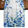 thumbnail image 1 of Table Runners 90 Inches Long Dress Scarves, Spring Blue Floral Farmhouse Coffee/Dining/Kitchen Table Runner for Living Room, Farmhouse Weeping Floral Leaves Wood 13x90 Inch, 1 of 9