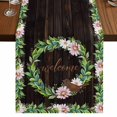 thumbnail image 1 of Table Runners 90 Inches Long Dress Scarves, Spring Botanical Farmhouse Coffee/Dining/Kitchen Table Runner for Living Room, Garden Birds Floral Leaves Brown Wood 13x90 Inch, 1 of 9