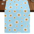 thumbnail image 1 of Table Runners 90 Inches Long Dress Scarves, Spring Floral Daisy Farmhouse Coffee/Dining/Kitchen Table Runner for Living Room, Blue Elegant Pastoral Flowers Watercolor 13x90 Inch, 1 of 9