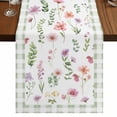 thumbnail image 1 of Table Runners 90 Inches Long Dress Scarves, Spring Floral Farmhouse Coffee/Dining/Kitchen Table Runner for Living Room, Pink Flowers Sage Green Plaid Pastoral 13x90 Inch, 1 of 9