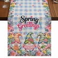 thumbnail image 1 of Table Runners 90 Inches Long Dress Scarves, Spring Gnomes Farmhouse Coffee/Dining/Kitchen Table Runner for Living Room, Farmhhouse Floral Botanical Blue Plaid 13x90 Inch, 1 of 9