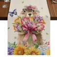 thumbnail image 1 of Table Runners 90 Inches Long Dress Scarves, Spring Groundhog Farmhouse Coffee/Dining/Kitchen Table Runner for Living Room, Watercolor Sunflower Botanical Rustic 13x90 Inch, 1 of 9