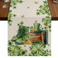 thumbnail image 1 of Table Runners 90 Inches Long Dress Scarves, St. Patrick's Day Farmhouse Coffee/Dining/Kitchen Table Runner for Living Room, Lucky Shamrocks Boots Green Leaves Retro 13x90 Inch, 1 of 9