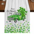 thumbnail image 1 of Table Runners 90 Inches Long Dress Scarves, St. Patrick's Day Farmhouse Coffee/Dining/Kitchen Table Runner for Living Room, Spring Lucky Grass Truck Gray Wood 13x90 Inch, 1 of 9