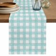 thumbnail image 1 of Table Runners 90 Inches Long Dress Scarves, Teal Green Check Farmhouse Coffee/Dining/Kitchen Table Decor Table Runner for Living Room, Boho Buffalo Plaid Farmhouse Vintage 13x90 Inch, 1 of 9