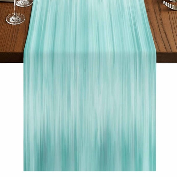 Table Runners 90 Inches Long Dress Scarves, Turquoise Farmhouse Coffee/Dining/Kitchen Table Runner for Living Room, Modern Abstract Art Ombre Striped 13x90 Inch