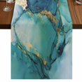 thumbnail image 1 of Table Runners 90 Inches Long Dress Scarves, Turquoise Marble Farmhouse Coffee/Dining/Kitchen Table Runner for Living Room, Abstract Minimalist Art Ombre Blue 13x90 Inch, 1 of 9