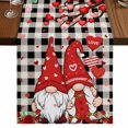 thumbnail image 1 of Table Runners 90 Inches Long Dress Scarves, Valentine's Day Farmhouse Coffee/Dining/Kitchen Table Runner for Living Room, Gnomes Red Love Rose Trees Buffalo Plaid 13x90 Inch, 1 of 9