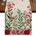 thumbnail image 1 of Table Runners 90 Inches Long Dress Scarves, Valentine's Day Farmhouse Coffee/Dining/Kitchen Table Runner for Living Room, Pink Red Roses Love Heart Eucalyptus Burlap 13x90 Inch, 1 of 9