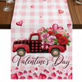 thumbnail image 1 of Table Runners 90 Inches Long Dress Scarves, Valentine's Day Farmhouse Coffee/Dining/Kitchen Table Runner for Living Room, Roses Car Love Hearts Romantic Pink Plaid 13x90 Inch, 1 of 9