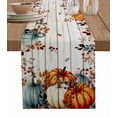 thumbnail image 1 of Table Runners 90 Inches Long Dress Scarves, Vintage Orange Blue Fall Farmhouse Coffee/Dining/Kitchen Table Runner for Living Room, Thanksgiving Maple Leaf Pumpkins Vintage 13x90 Inch, 1 of 7