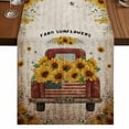 thumbnail image 1 of Table Runners 90 Inches Long Dress Scarves, Vintage Sunflower Truck Farmhouse Coffee/Dining/Kitchen Table Runner for Living Room, Summer Botanical Pastoral Retro Art 13x90 Inch, 1 of 9