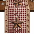 thumbnail image 1 of Table Runners 90 Inches Long Dress Scarves, Vintage Texas Star Brown Farmhouse Coffee/Dining/Kitchen Table Runner for Living Room, Red Plaid Berry Farmhouse 13x90 Inch, 1 of 9