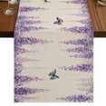 thumbnail image 1 of Table Runners 90 Inches Long Dress Scarves, Wisteria Farmhouse Coffee/Dining/Kitchen Table Runner for Living Room, Spring Purple Flowers Butterflies Vintage Beige 13x90 Inch, 1 of 9