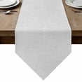 thumbnail image 1 of Table Runners 90 Inches Long, White Burlap Texture Cotton Linen Kitchen Dining Coffee Table Runner for Party Home Decor, Farmhouse Vintage White Tabletop Dresser Scarves Runner Decor 13x90 Inch, 1 of 9