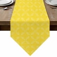 thumbnail image 1 of Table Runners 90 Inches Long, Yellow Morocco Cotton Linen Kitchen Dining Coffee Table Runner for Party Home Decor, Geometric Leaf Diamond Lattice Abstract Tabletop Dresser Scarves Runner 13x90 Inch, 1 of 9
