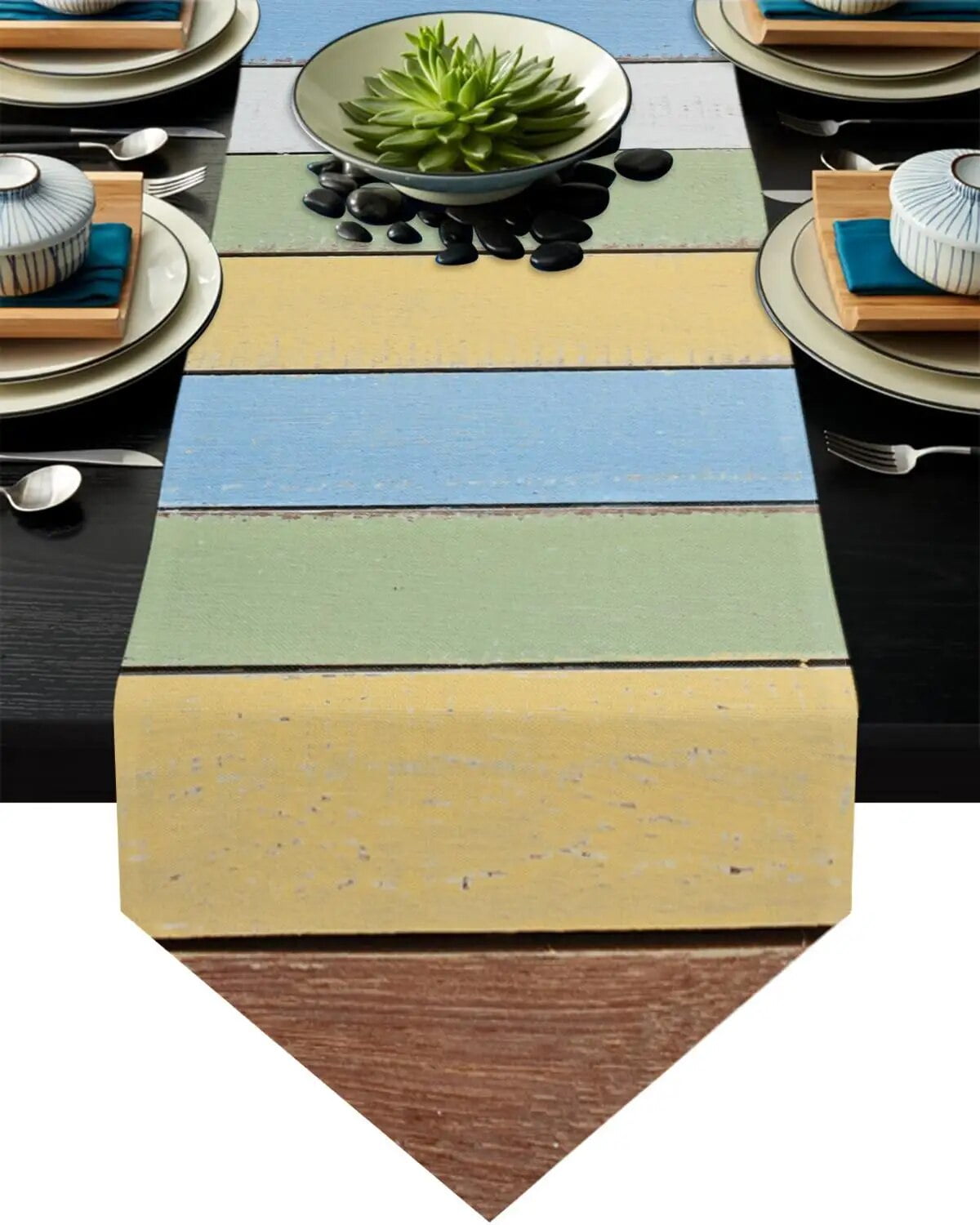 Table Runners Modern Vintage Wood Texture Orange Tablecloths Creative ...