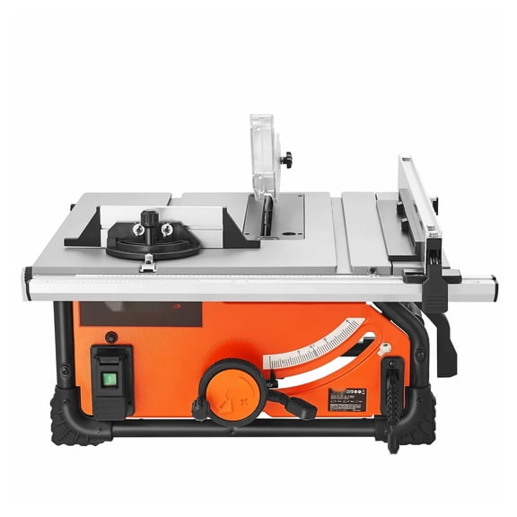 Table Saw 10-Inch 15-Amp, Jobsite Portable Compact Tablesaw, 25-in Rip Capacity, 4500RPM, 40T Blade with Sliding Miter Gauge for DIY Woodworking
