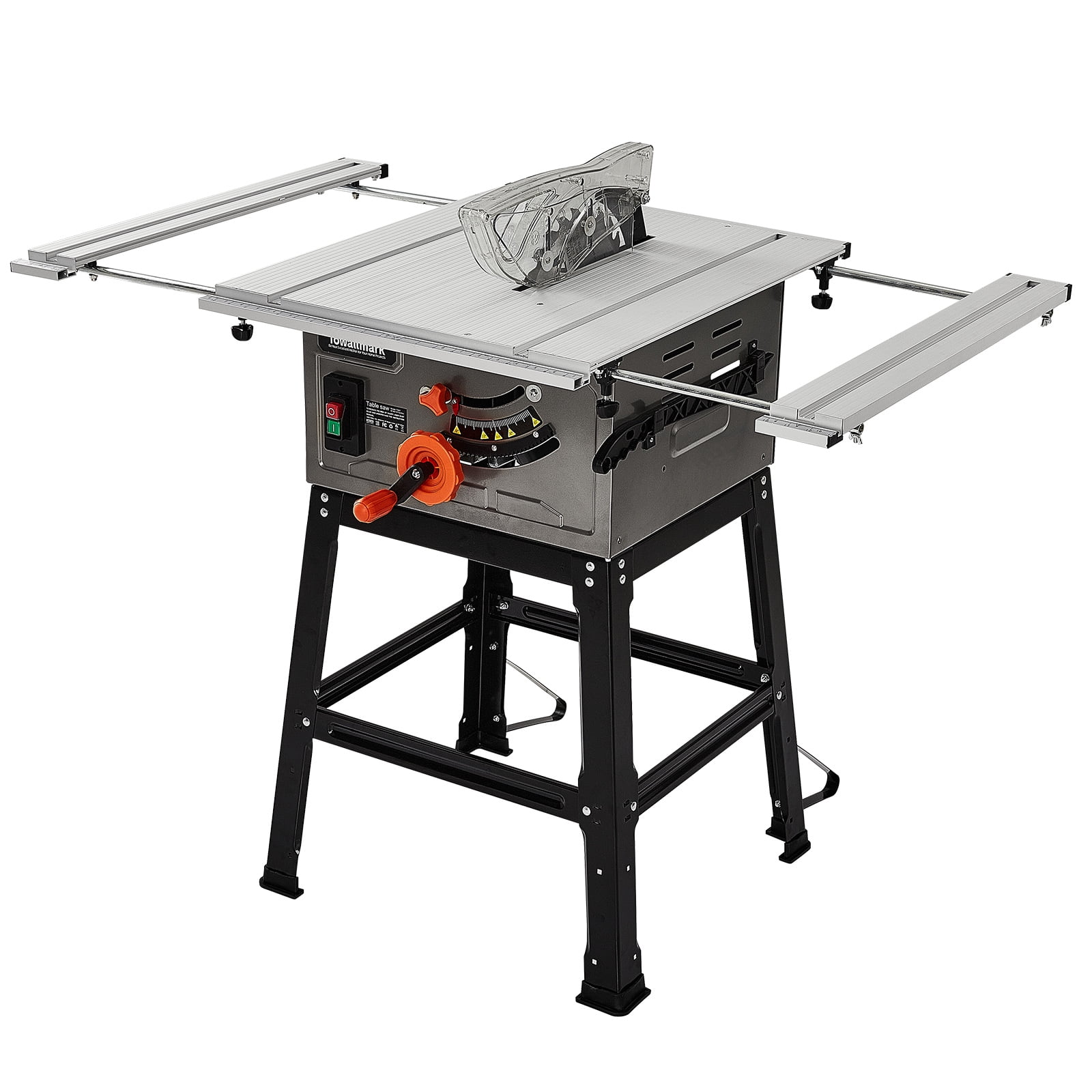 Table Saw, 10inch 15A 5000RPM Portable Table Saw with Stand \u0026 Safety Switch, Push Stick, 90Cross Cut \u0026 0-45Cutting, Multifunctional Table Saw for Woodworking, DIY Working
