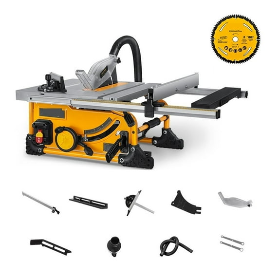 Table Saw 210mm 8 Inch Wood Cutting Saw Dust Free With Extension Portable Woodworking Machine ,Easy to Use