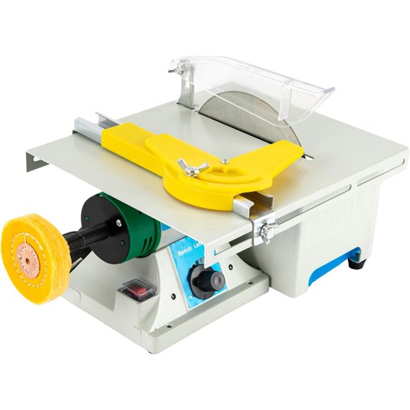 Table Saw, Gem Jade Grinder Polisher for Cutting Rocks, Rock Cutting Saw with Blade, Adjustable Speed Cutting Machine 800-10000rpm, Lapidary Saw for Cutting Grinding Engraving Polishing