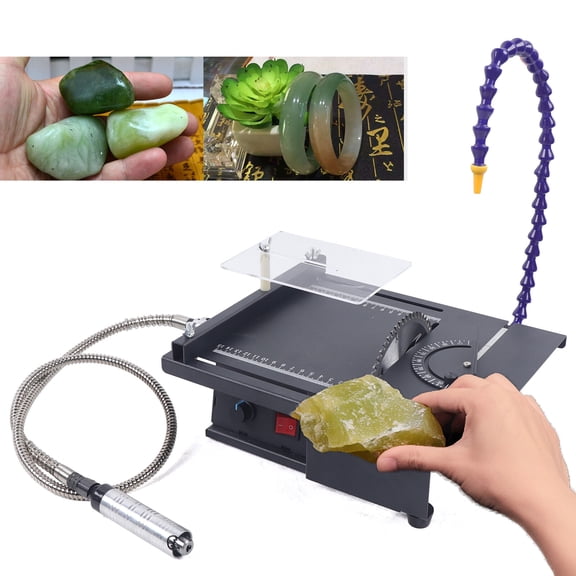 Table Saw Gem Jewelry Rock Bench Polishing Grinding Machine Lathe Polisher 110V