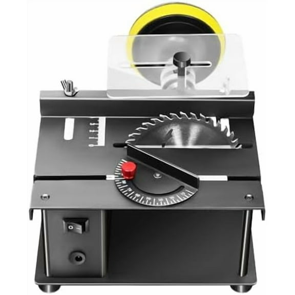 Table Saw, Mini Precision Bench Saw Kit, Electric Desktop Cutter, Multifunctional Model Crafts Cutting Tool with Power Supply, Handmade Woodworking Sliding Cutting Machine for Miniature Wood Craft