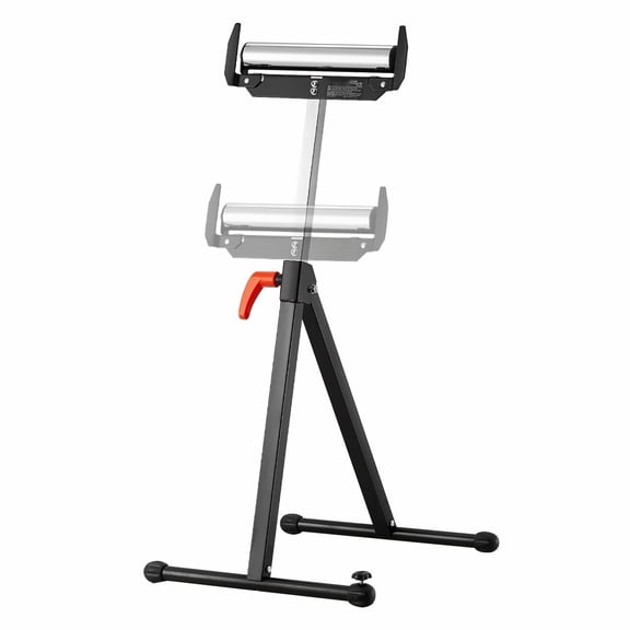 Table Saw Outfeed Stand - 250lb Capacity, 27-43in Adjustable Height, Folding Heavy Duty Steel Support with Polished Roller