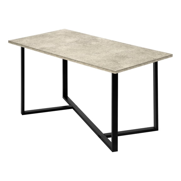 Table Set, 3Pcs Set, Coffee, End, Living Room, Cream Stone Laminate, Black Metal, Contemporary, Modern