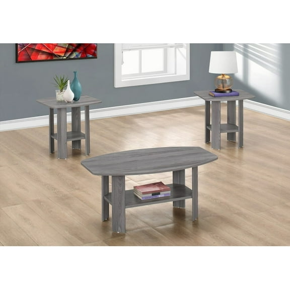 Table Set - 3pcs Combo! Grey Laminate, Living Room, Coffee & End Tables