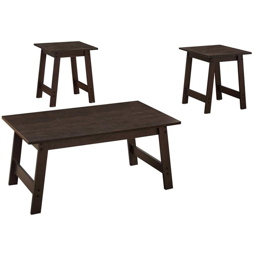 Cappuccino Laminate 3-Piece Coffee and End Table Set