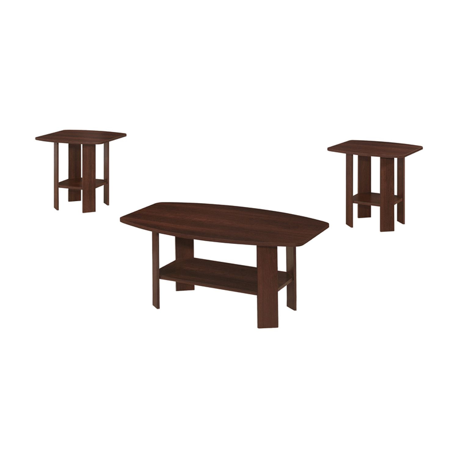 Walmart 3Piece Cherry Finish Coffee and End Table Set, Living Room