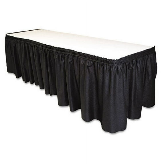 Table Set Linen-Like Table Skirting, Polyester, 29" X 14 Ft, Black | Bundle of 10 Each