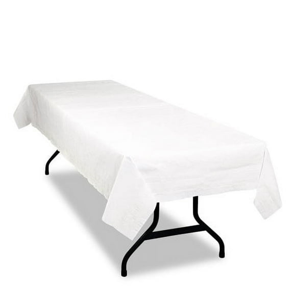 Table Set Poly Tissue Table Cover, 54" X 108", White, 6/pack | Bundle of 2 Packs