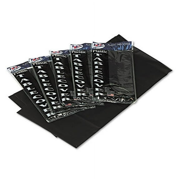 Table Set Rectangular Table Covers, Heavyweight Plastic, 54" X 108", Black, 6/pack | Bundle of 2 Packs