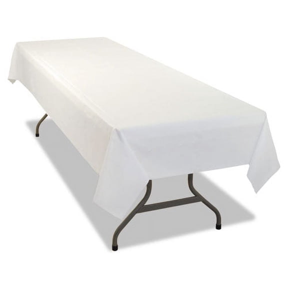Table Set Rectangular Table Covers, Heavyweight Plastic, 54" X 108", White, 24/carton | Bundle of 2