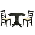 thumbnail image 1 of Table Set with 2 Dining Table & 2 Chairs, Black - 3 Piece, 1 of 1