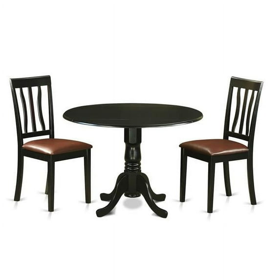 Table Set with 2 Table & 2 Chair, Black - 3 Piece