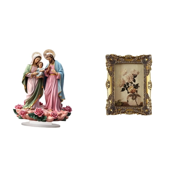 Table Sign Picture Frame Acrylic Vintage Resin Material Elegant Desktop Home Office Display