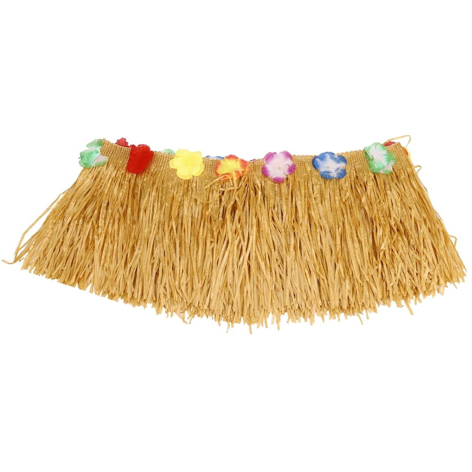 Table Skirt Hawaiian Luau Flower Grass Garden Wedding Beach Decor Khaki Khaki Plastic