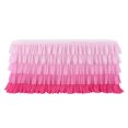 thumbnail image 1 of Table Skirt for Rectangle And Round Table Multi-layer Ruffle Reusable Gradient Rainbow Color Beach Parties Ceremony Birthday Party Decoration Table Skirt-Pink,6ft, 1 of 8