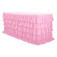 thumbnail image 1 of Table Skirt Ruffled Tablecloth,Ruffle Table Skirt for Parties Teacher Desk Skirt Supplies for Princess Birthday Party Cake Dessert Decorations, 1 of 2