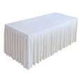 thumbnail image 1 of Table Skirts for Rectangle Tables, Polyester Desk Skirts Ruffle Wrinkle-Resistant Fabric for Wedding Birthday Party Banquet Table Decoration, White, 1 of 6
