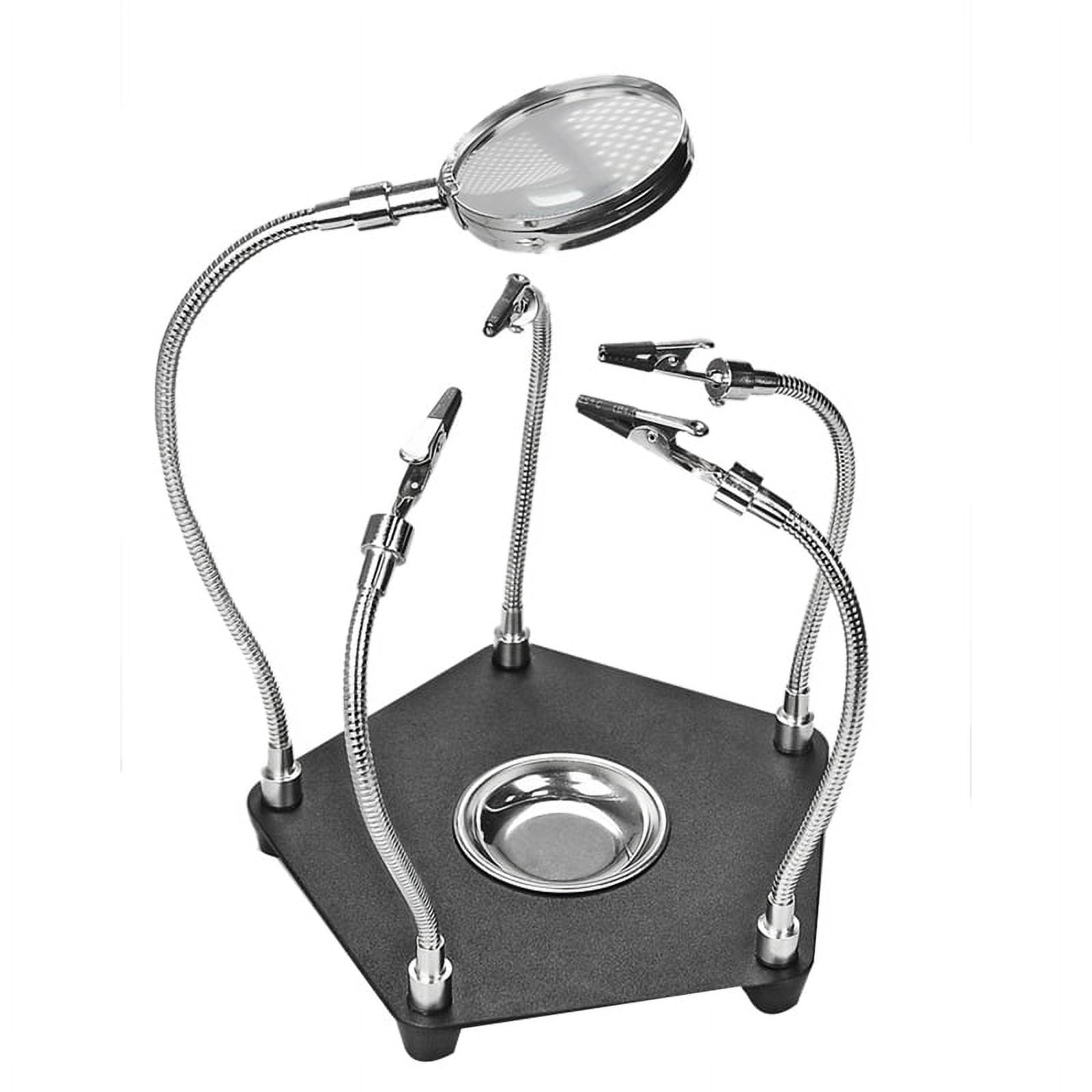 Table Soldering Helping Hands with Alligator Clip Magnifier for PCB