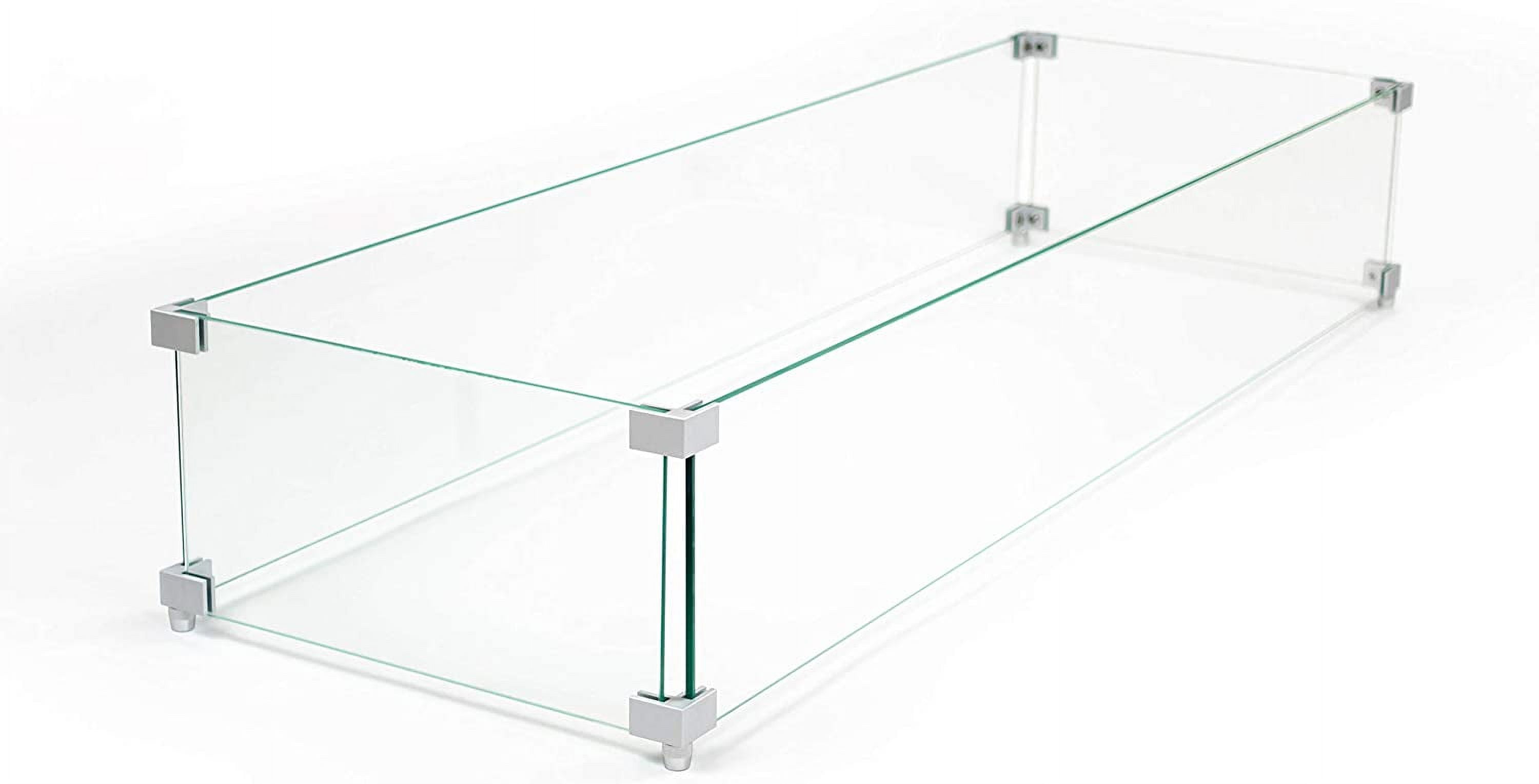 Table Square/Rectangular Tempered Glass Wind Guard-Fire Flame Guard 1/4 ...