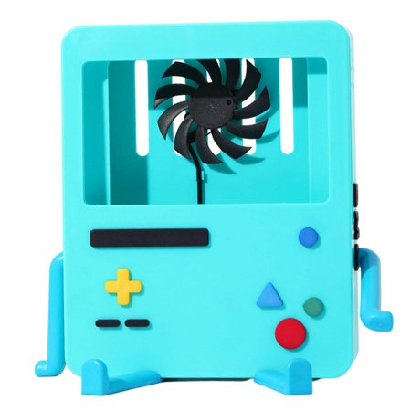 Table Stand Holder Dock Bracket Storage Rack Cradle Kickstand for Switch, Novel appearance, unique shape, easy to use. - Blue with Fan
