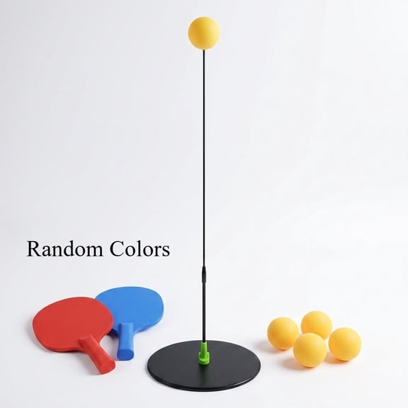 Table Tennis Balls Paddles Set, Paddle Set with Balls, Table Tennis Trainer with Elastic Shaft Stainless Steel Base, 6 Self Training Balls 2 Paddles