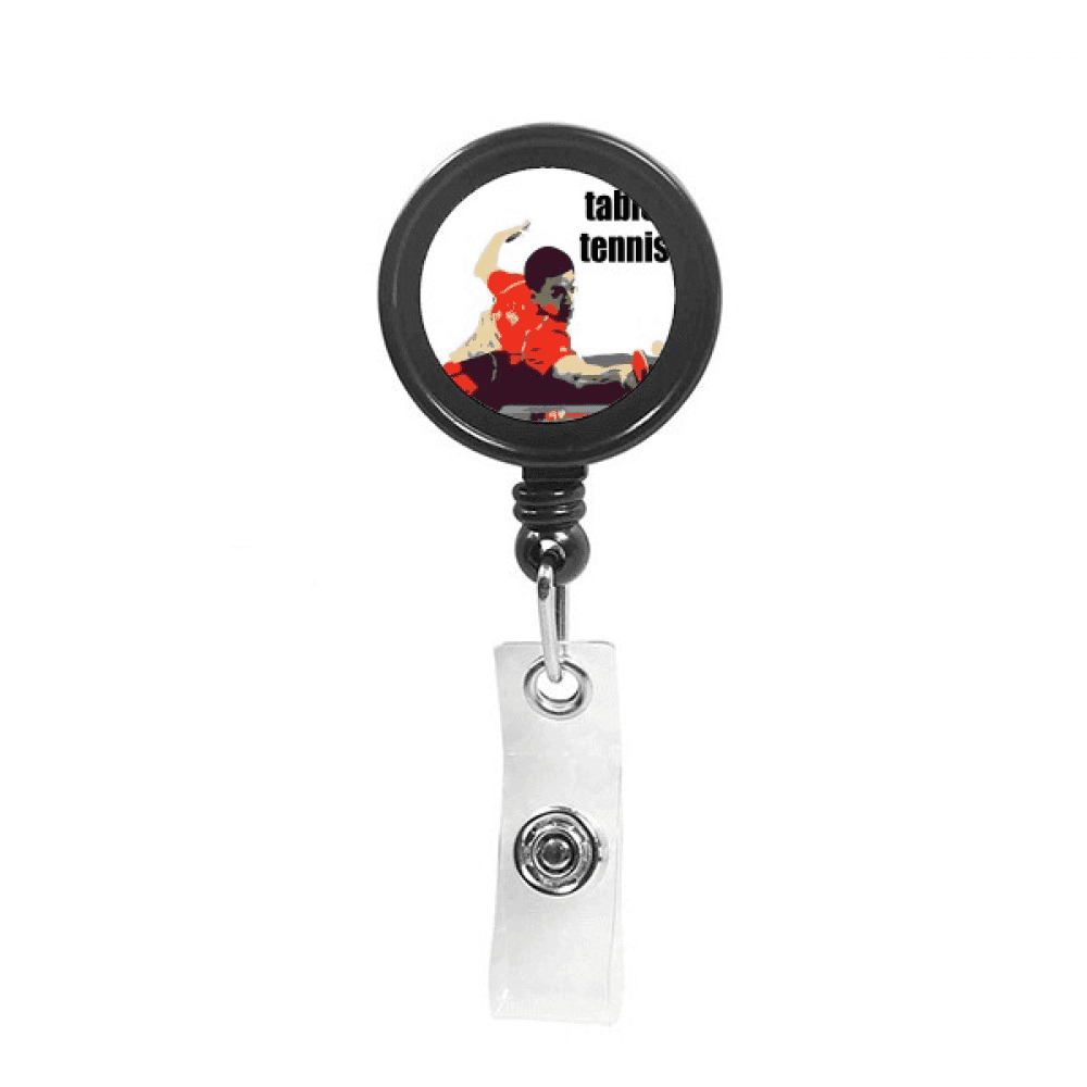 Table Tennis National Ball Retractable Keychain Badge Holder ID Badge