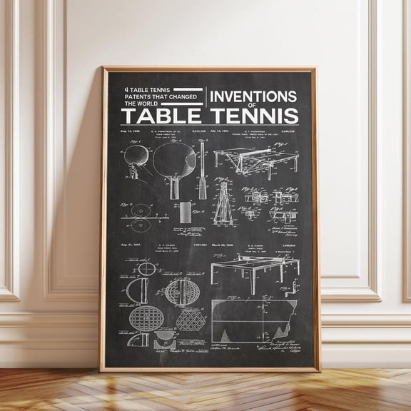 Table Tennis Patent Game Invention Wall Decor For Home Living Room